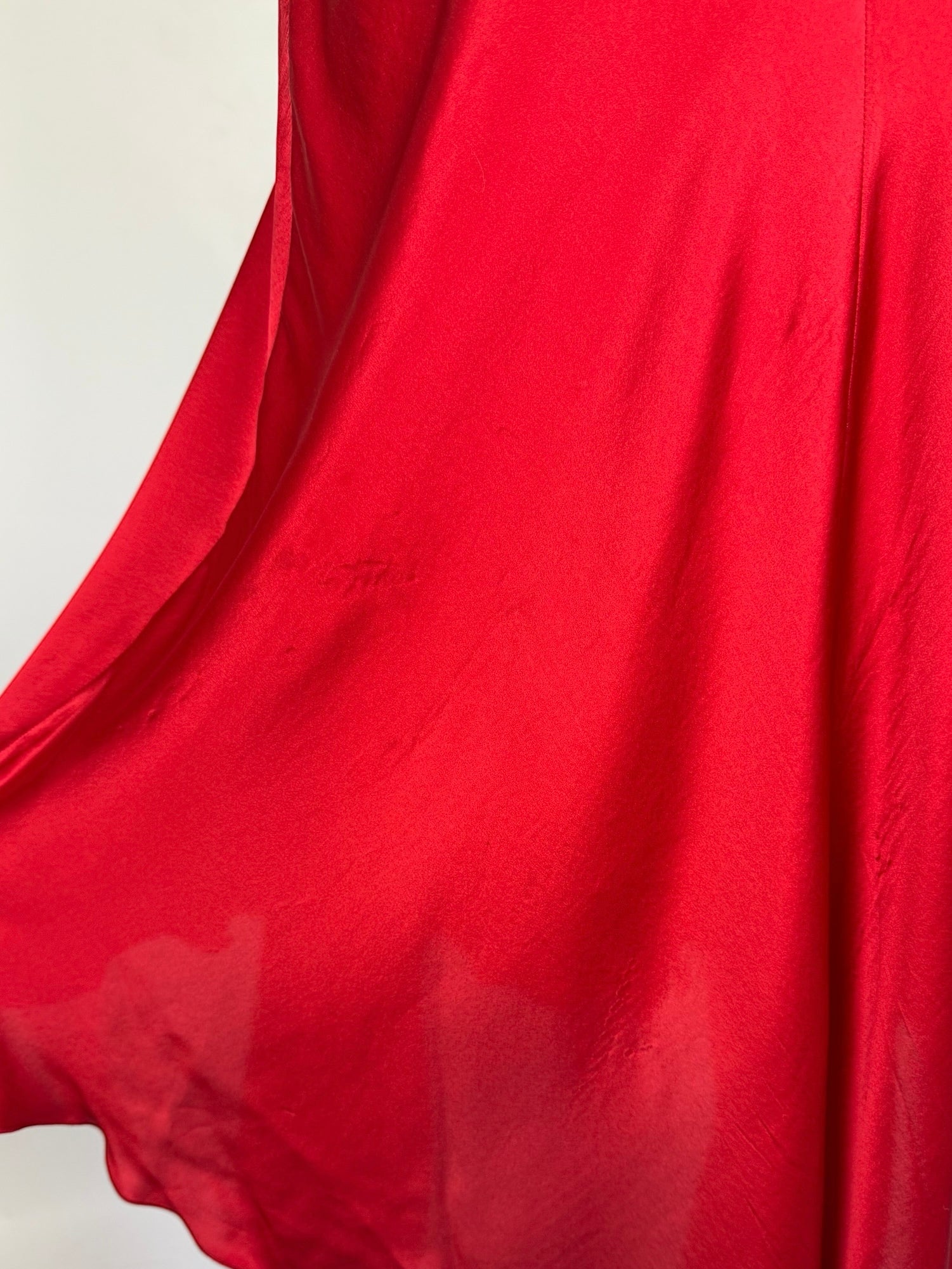 Blumarine Red Silk Lace Insert Slip Dress, c. 2000s