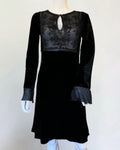Blumarine Black Silk and Velvet Mini Dress, FW 2002