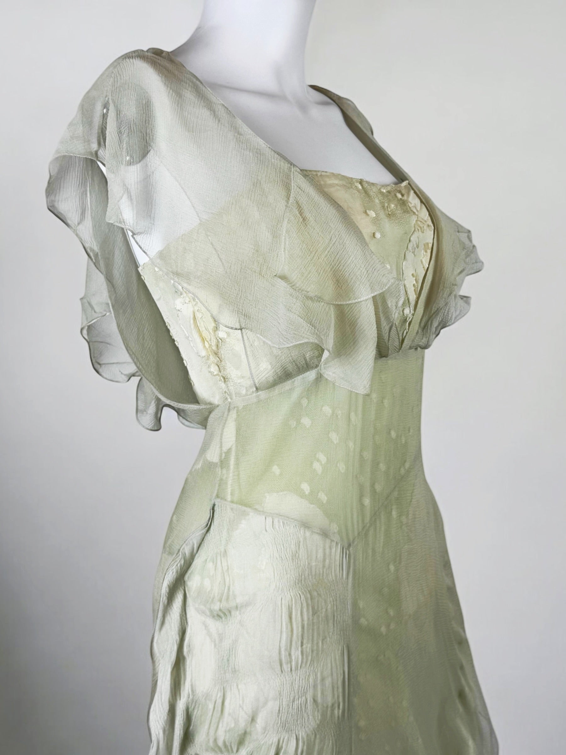 Christian Dior by John Galliano Silk Chiffon Lace Dress, 2006