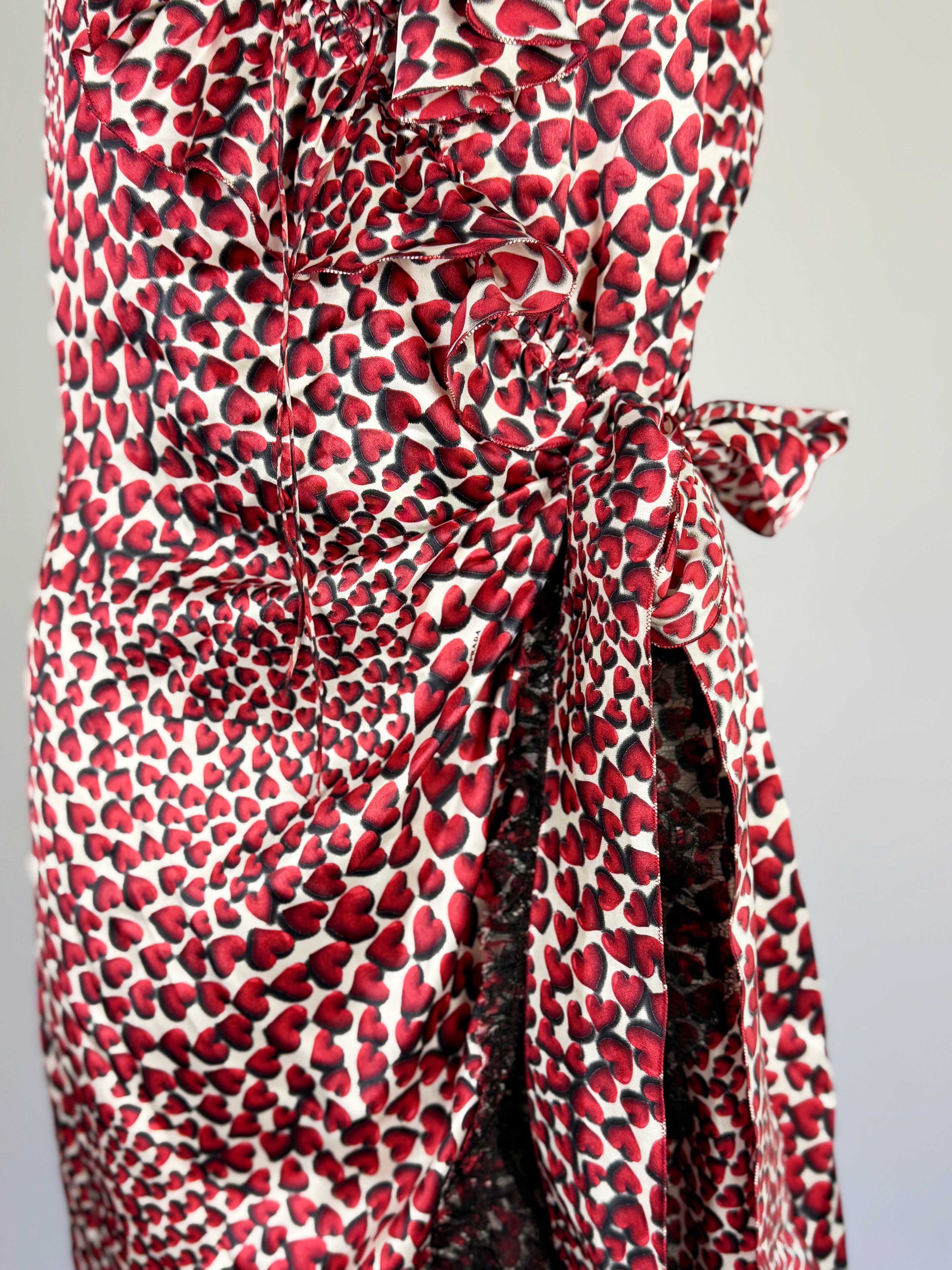 Prada Silk Heart Print Dress, SS 2000