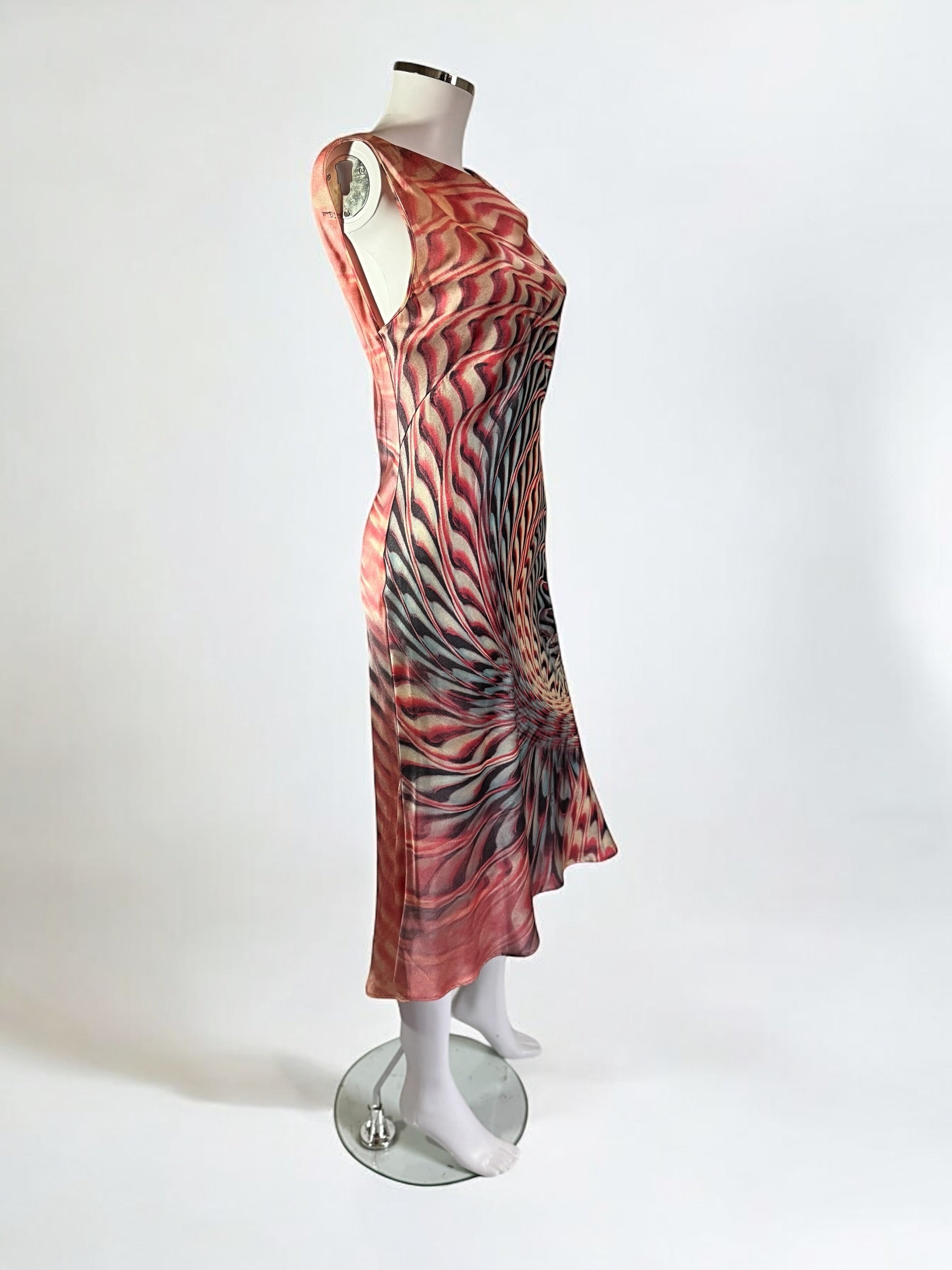 Roberto Cavalli Optical Illusion Silk Dress, SS 2001