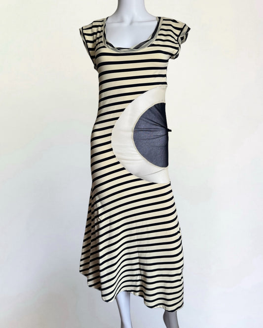 Jean Paul Gaultier Soleil Stripe Mesh Insert Dress, 2001