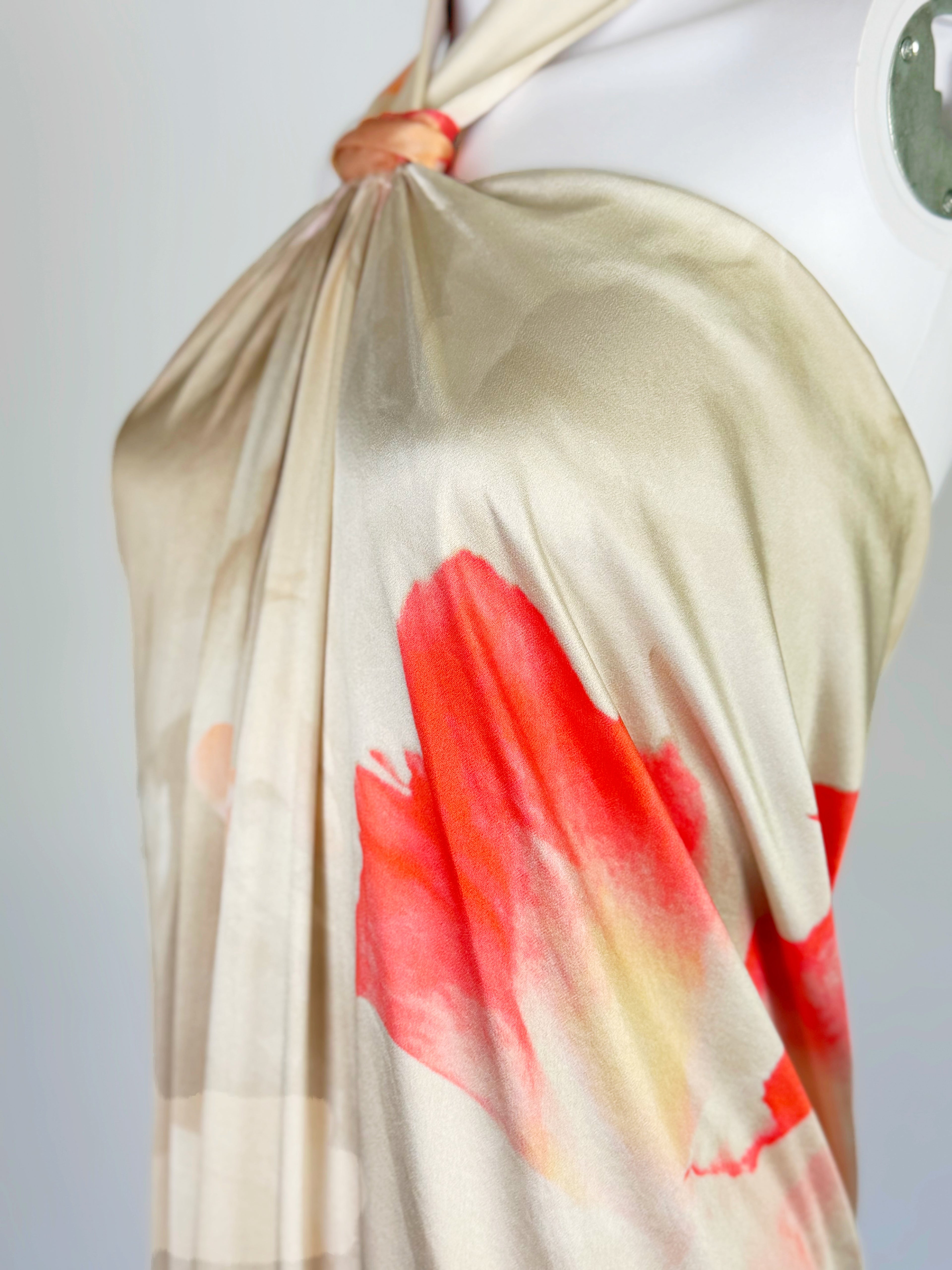 Alexander McQueen Silk Floral Halter Dress, 2010