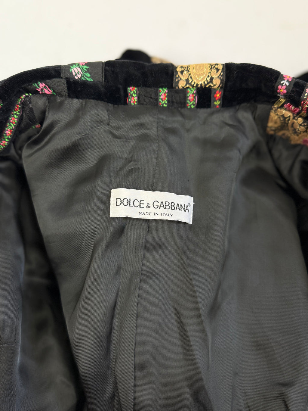 Dolce & Gabbana “Rich Hippie” Velvet Folk Jacket, SS 1993