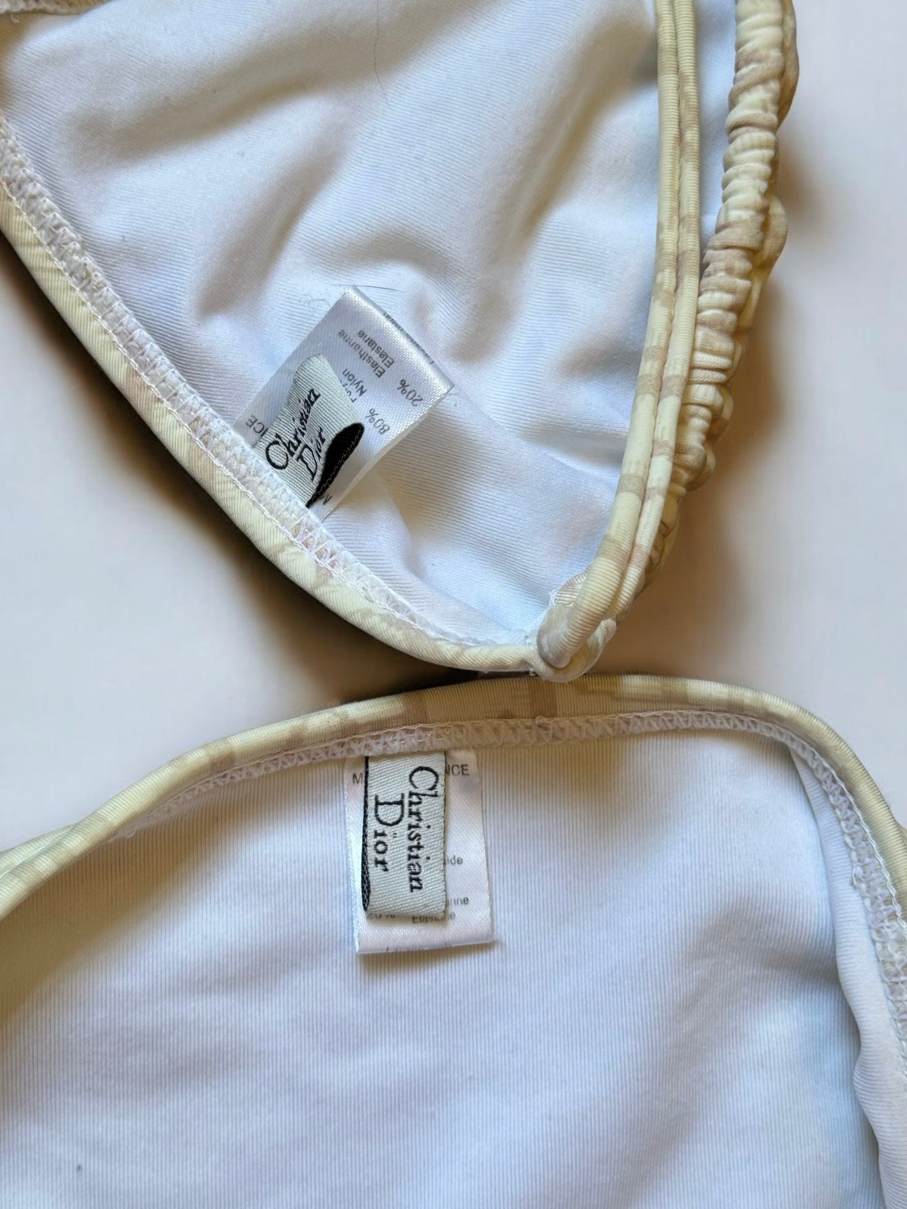 Christian Dior by John Galliano Cream Monogram Bikini, 2004