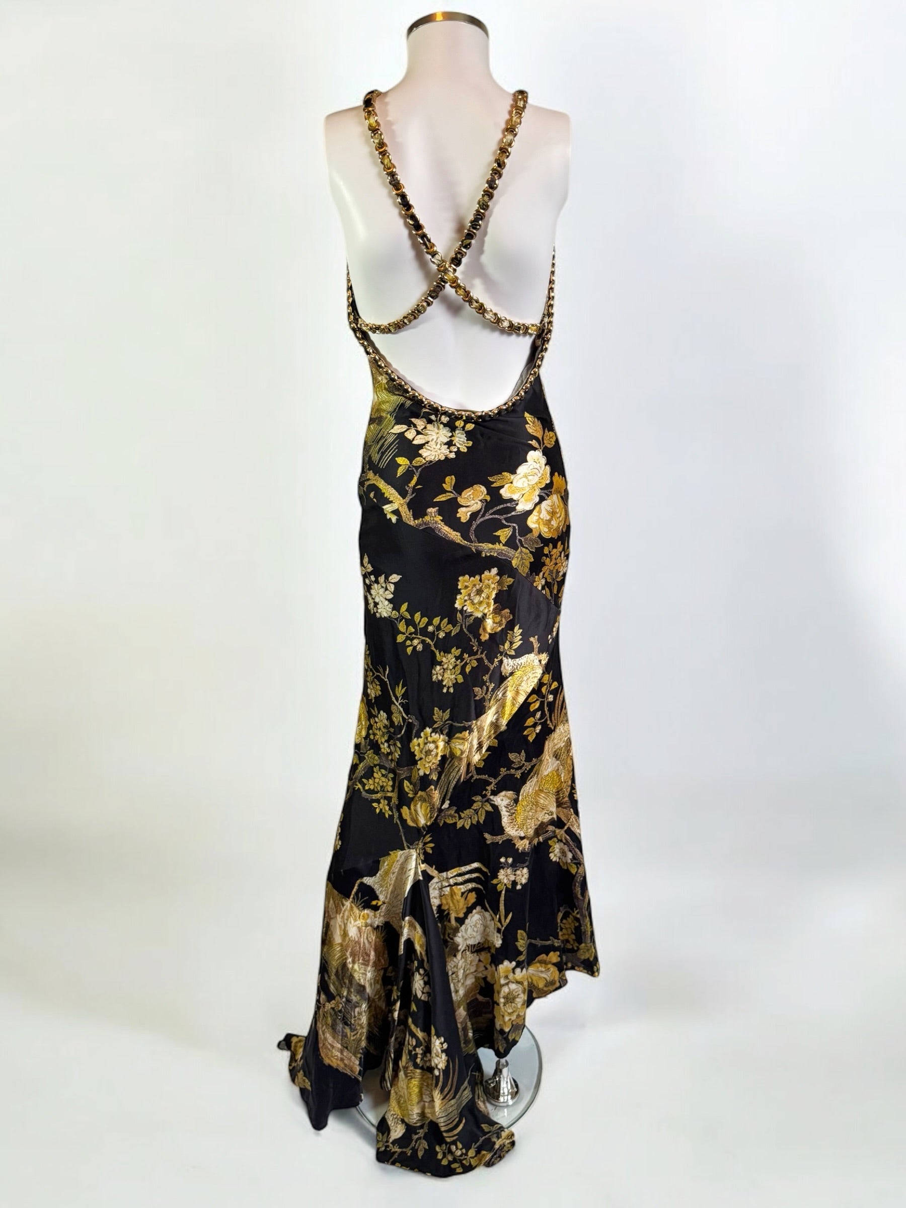 Roberto Cavalli Floral Pheasant Gown, FW 2006