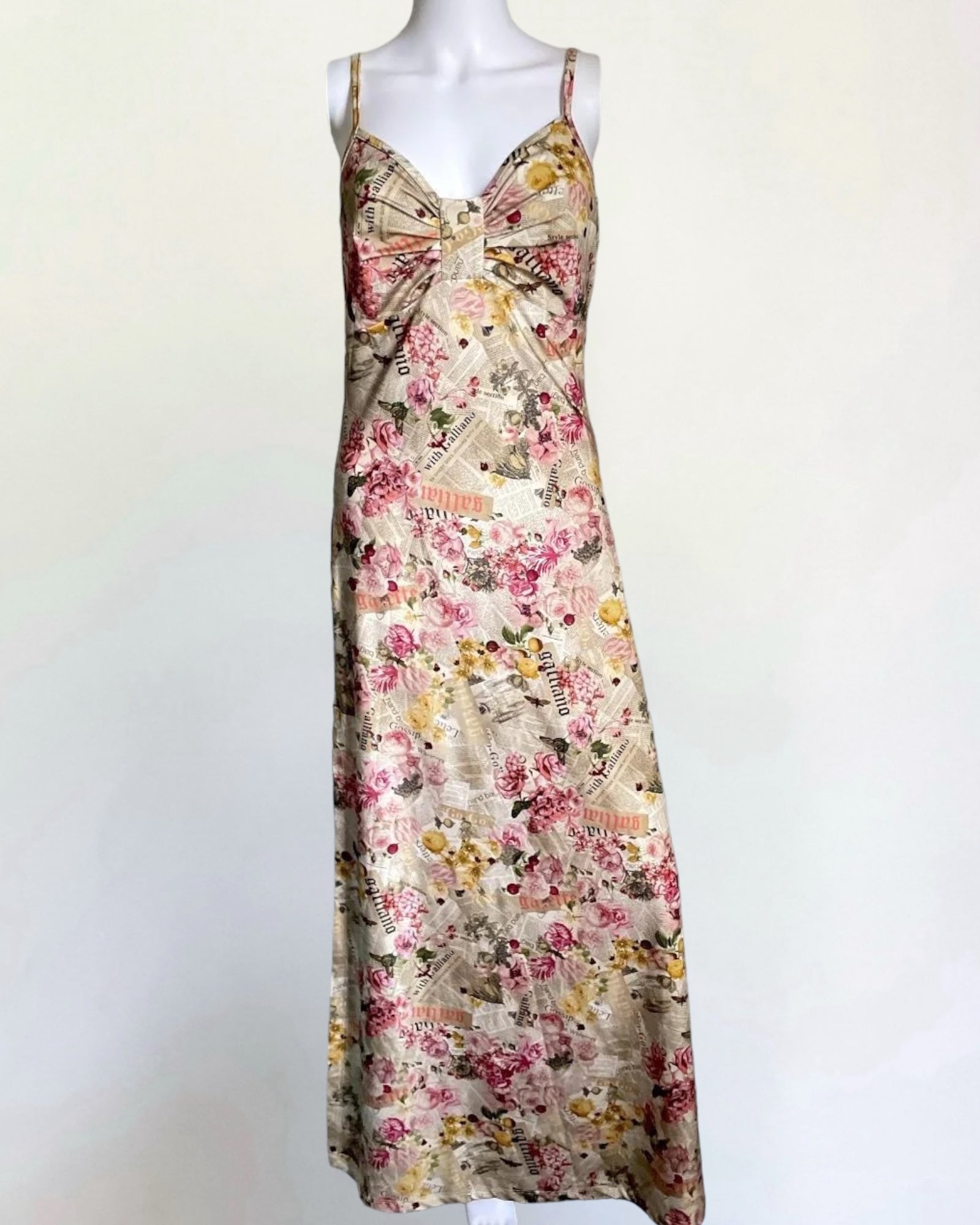 John Galliano Newspaper Maxi Dress, c. 2000s