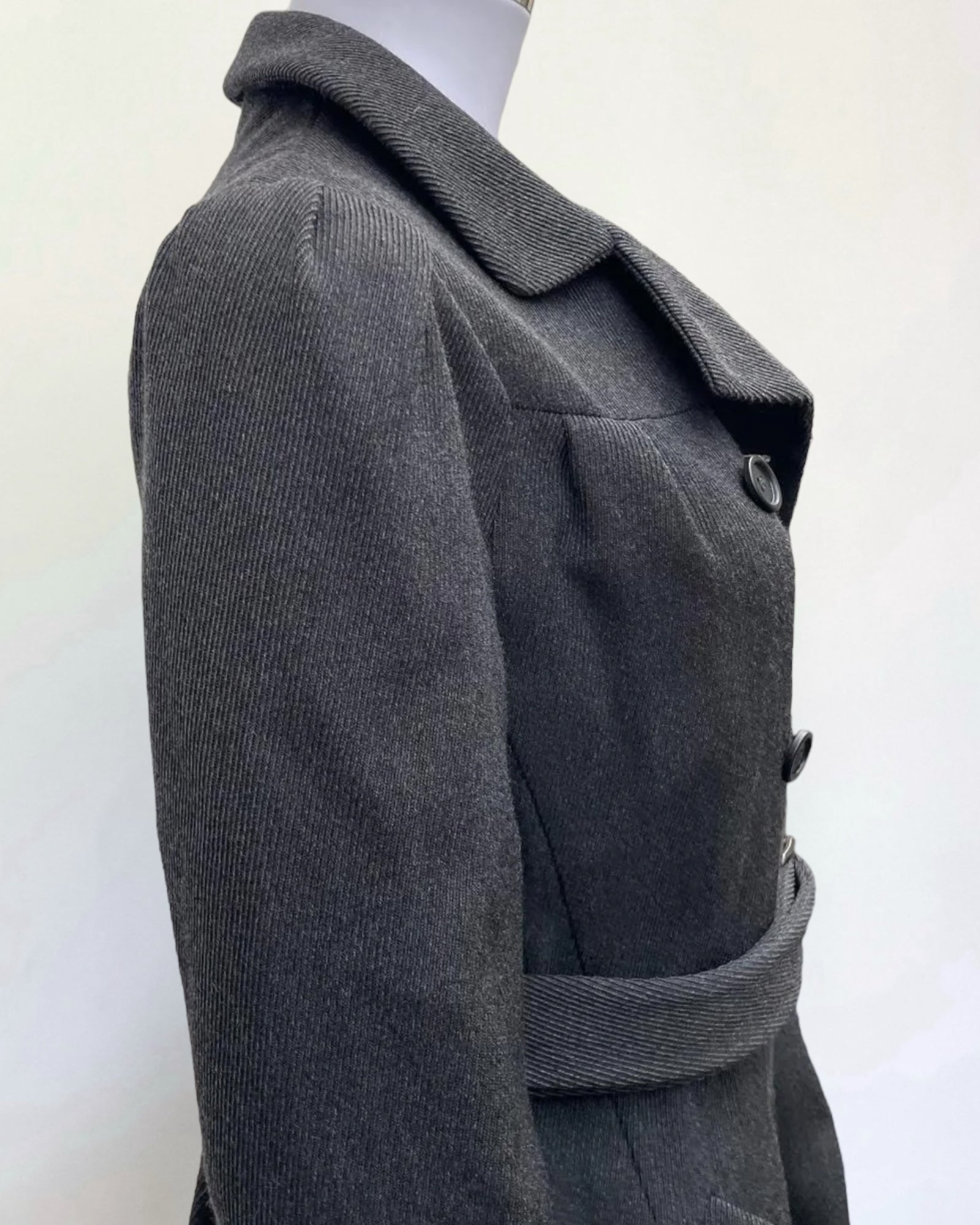 Miu Miu Grey Wool Belted Coat, 2008