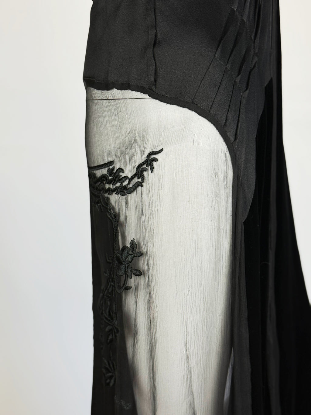 Alberta Ferretti Black Silk and Velvet Gown, SS 2003