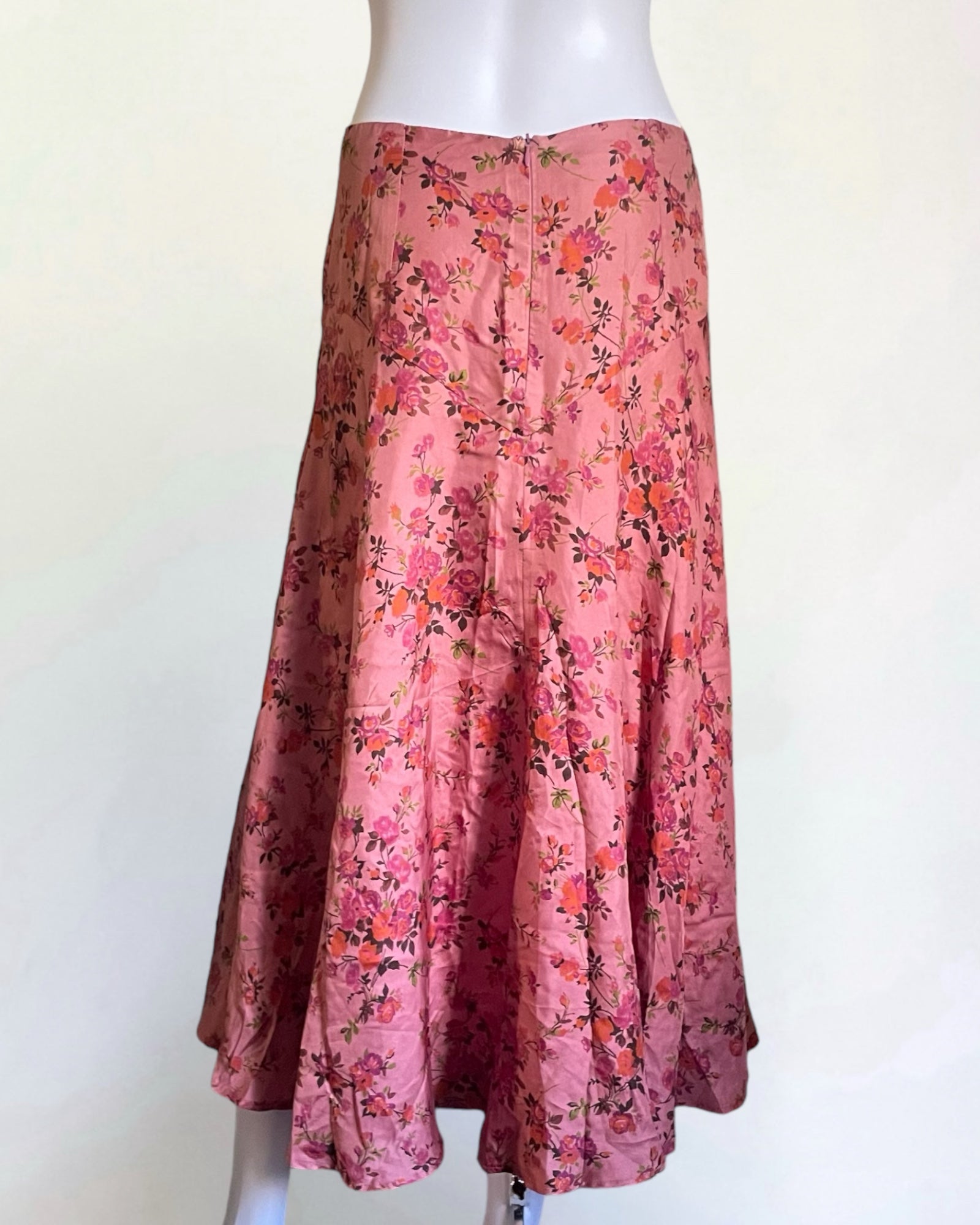 Dries Van Noten Pink Silk Floral Skirt, c. 1990s