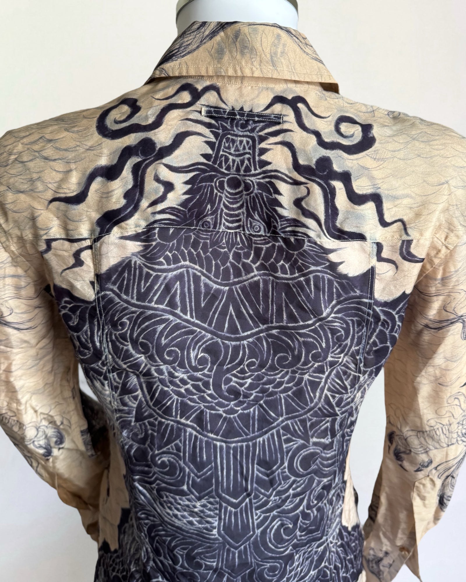 Jean Paul Gaultier Femme Silk Dragon Blouse, c. 1990s