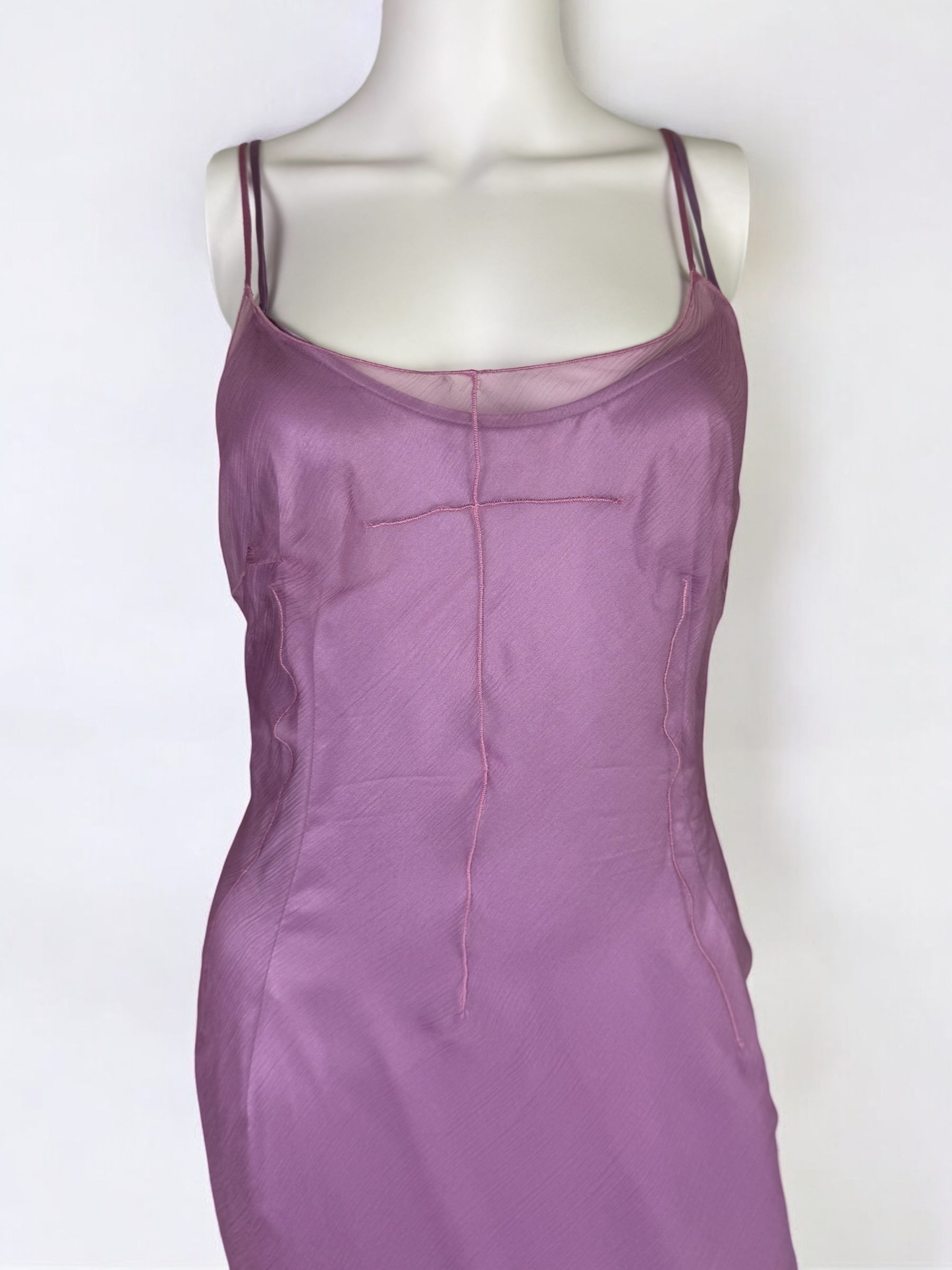 Dolce & Gabbana Lilac Silk Dress with Scarf, FW 2000