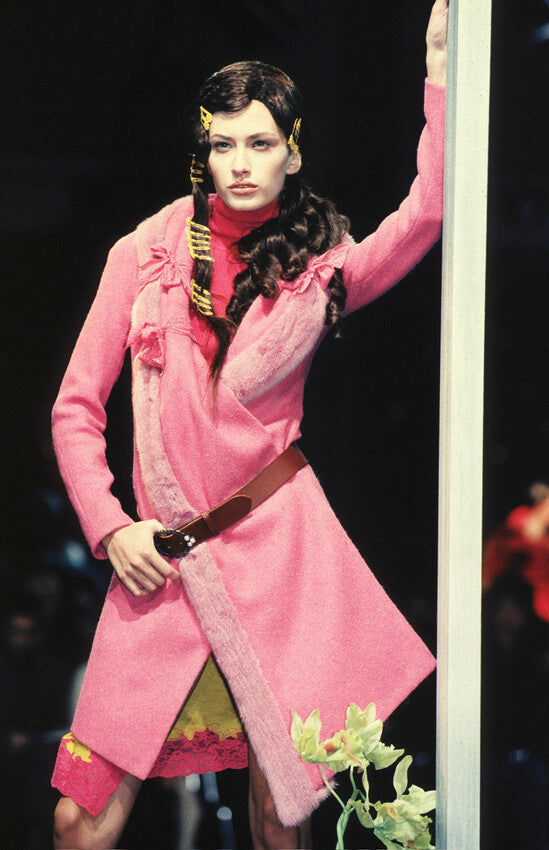 Christian Dior by John Galliano Wool and Mink Fur Coat, FW 1998