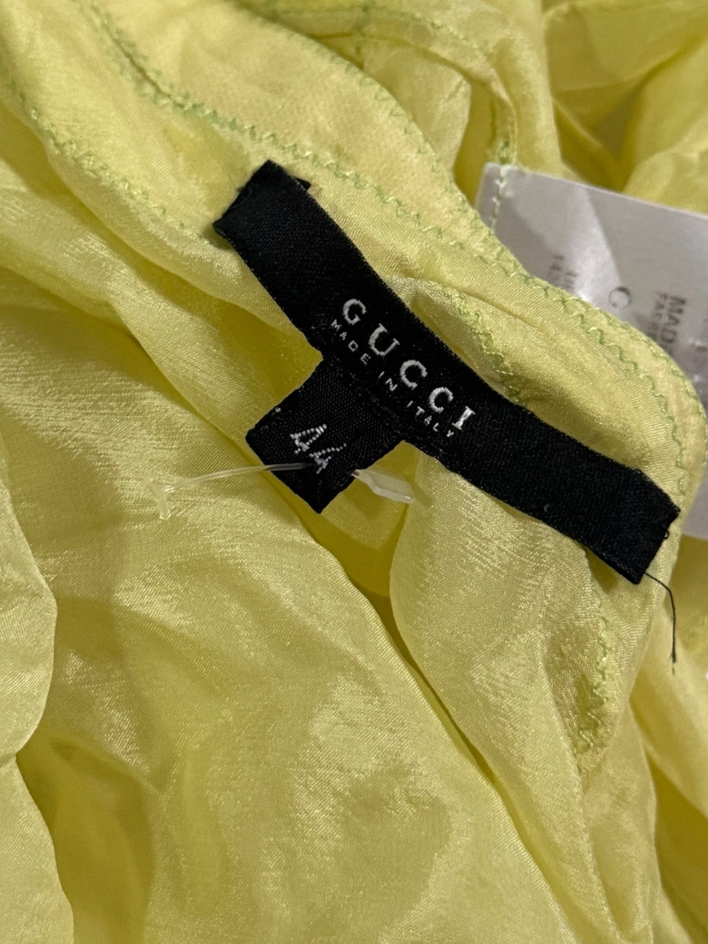 Gucci by Tom Ford Yellow Silk Ruffle Blouse, 2004