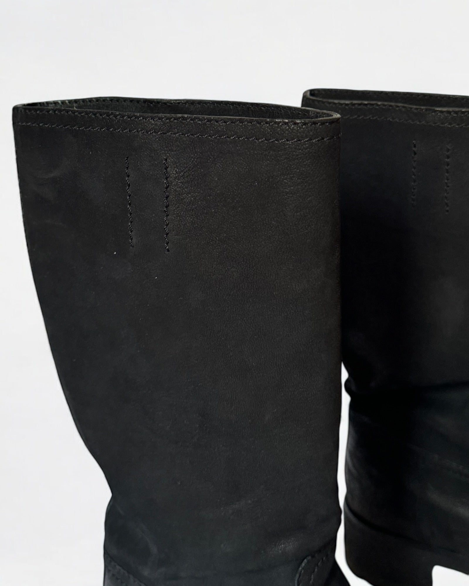 Prada Black Leather Mid Calf Boots, c. 2000s