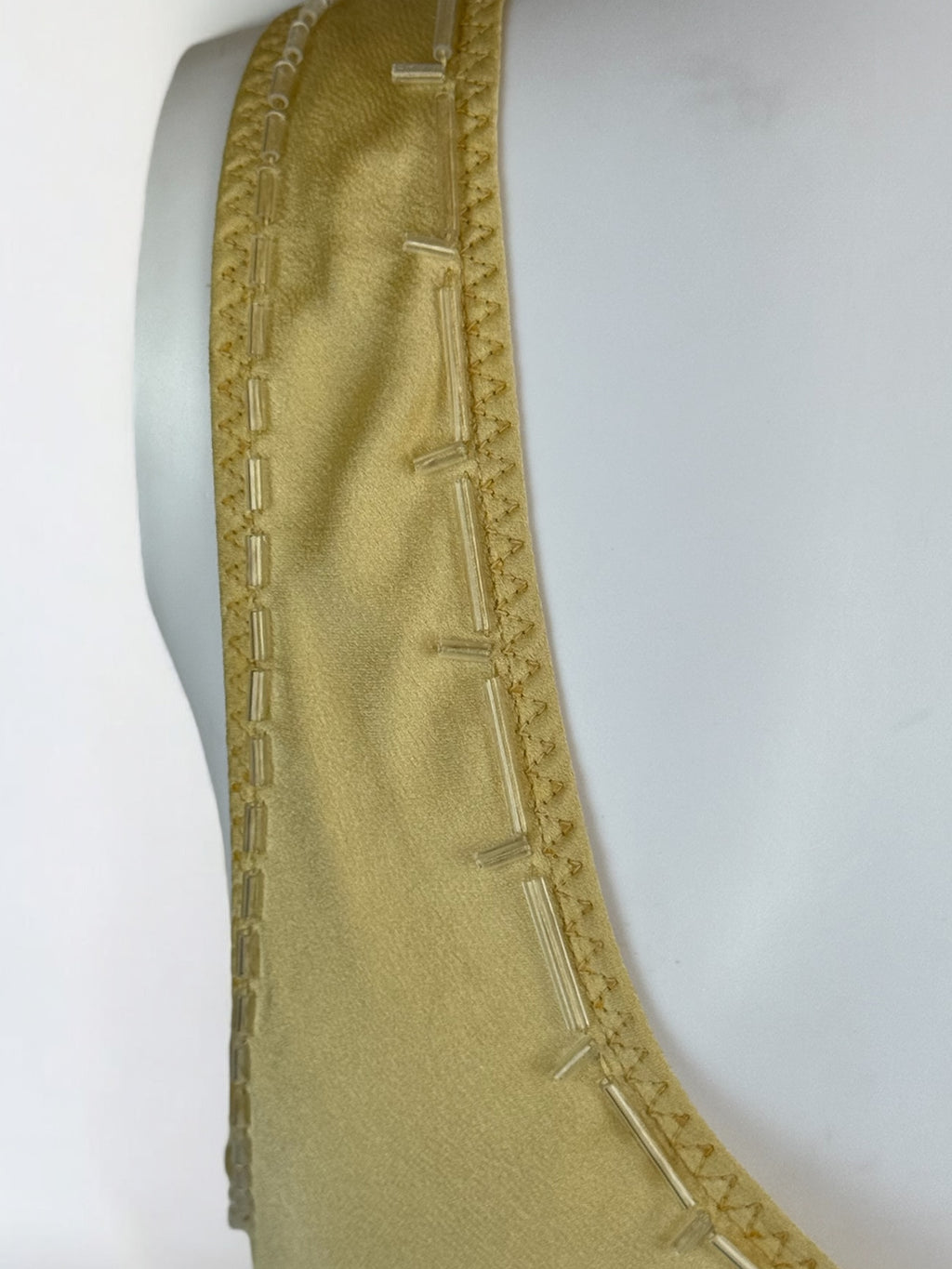 Prada Butter Yellow Silk Beaded Dress, 1990s