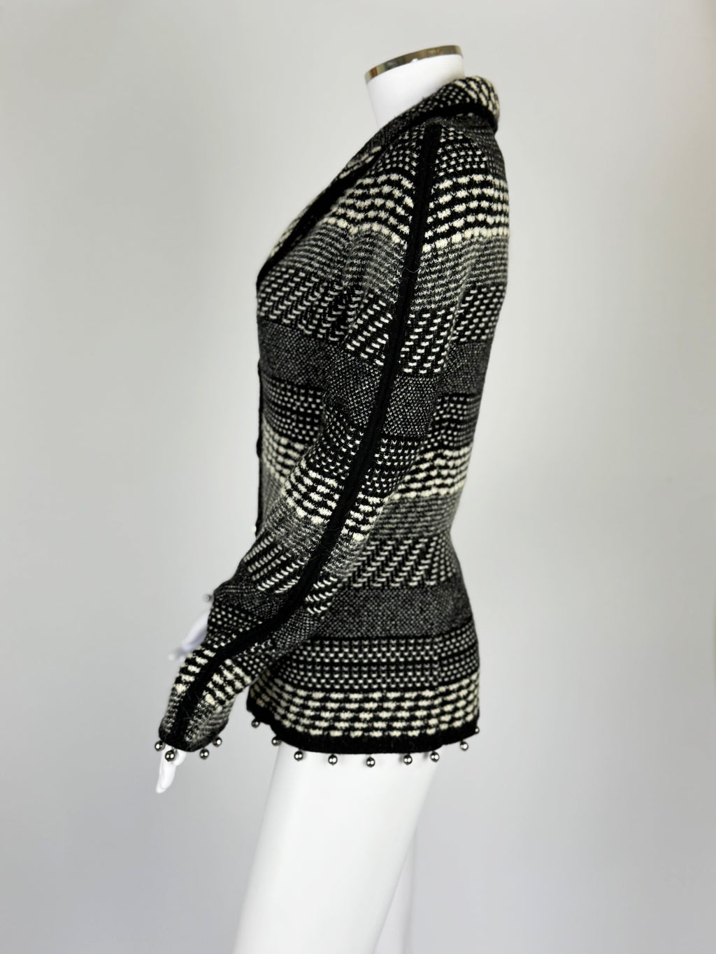 John Galliano Wool Jacket w Beaded Hem, FW 2004