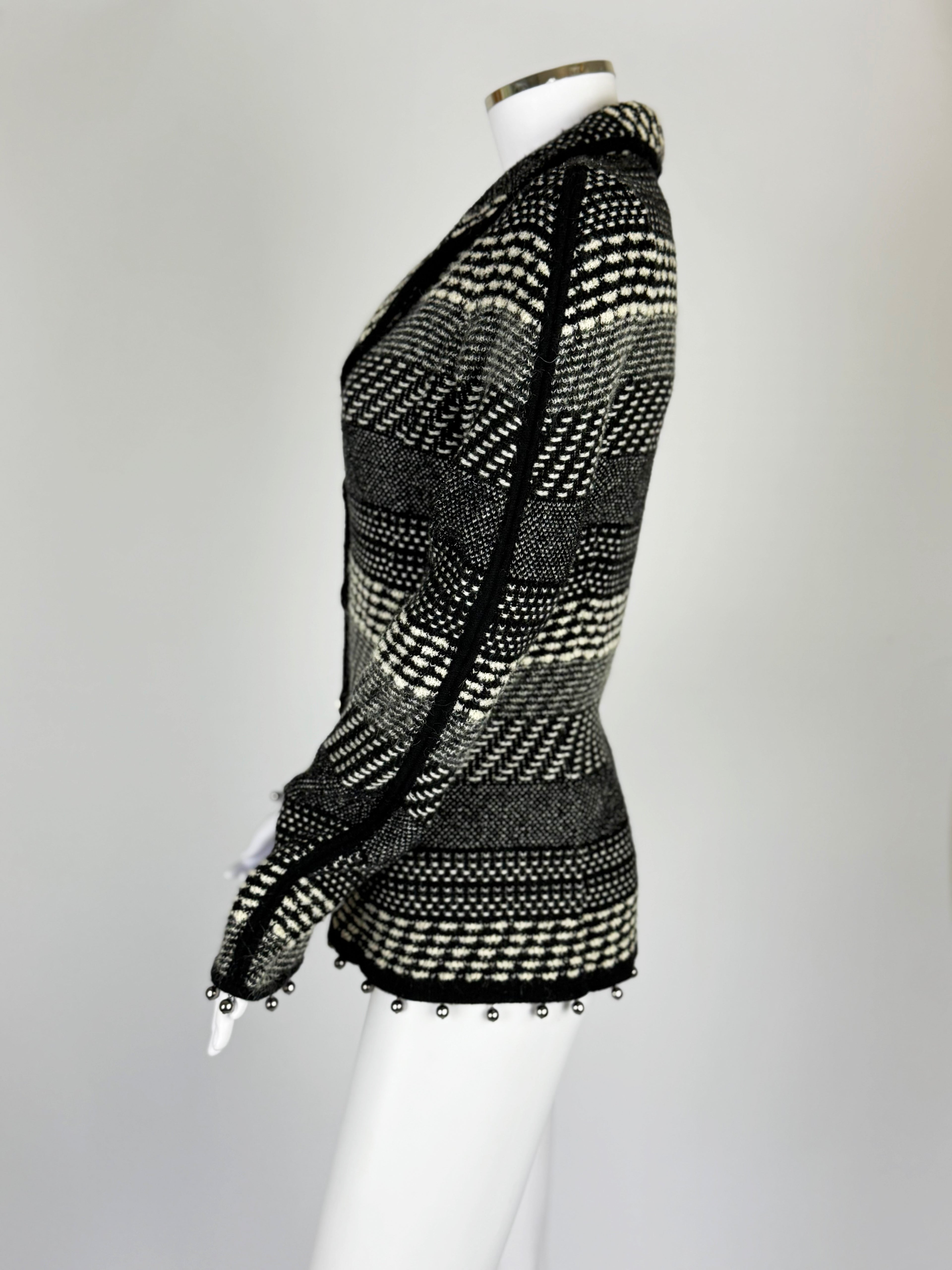 John Galliano Wool Jacket w Beaded Hem, FW 2004