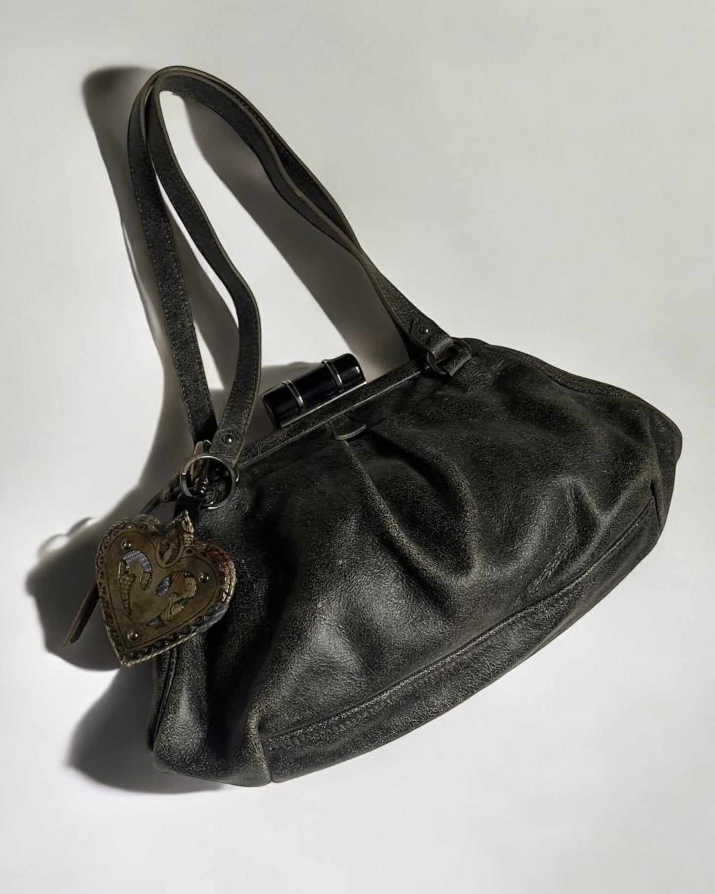 Miu Miu Weathered Leather Frame Bag, c. 2000s