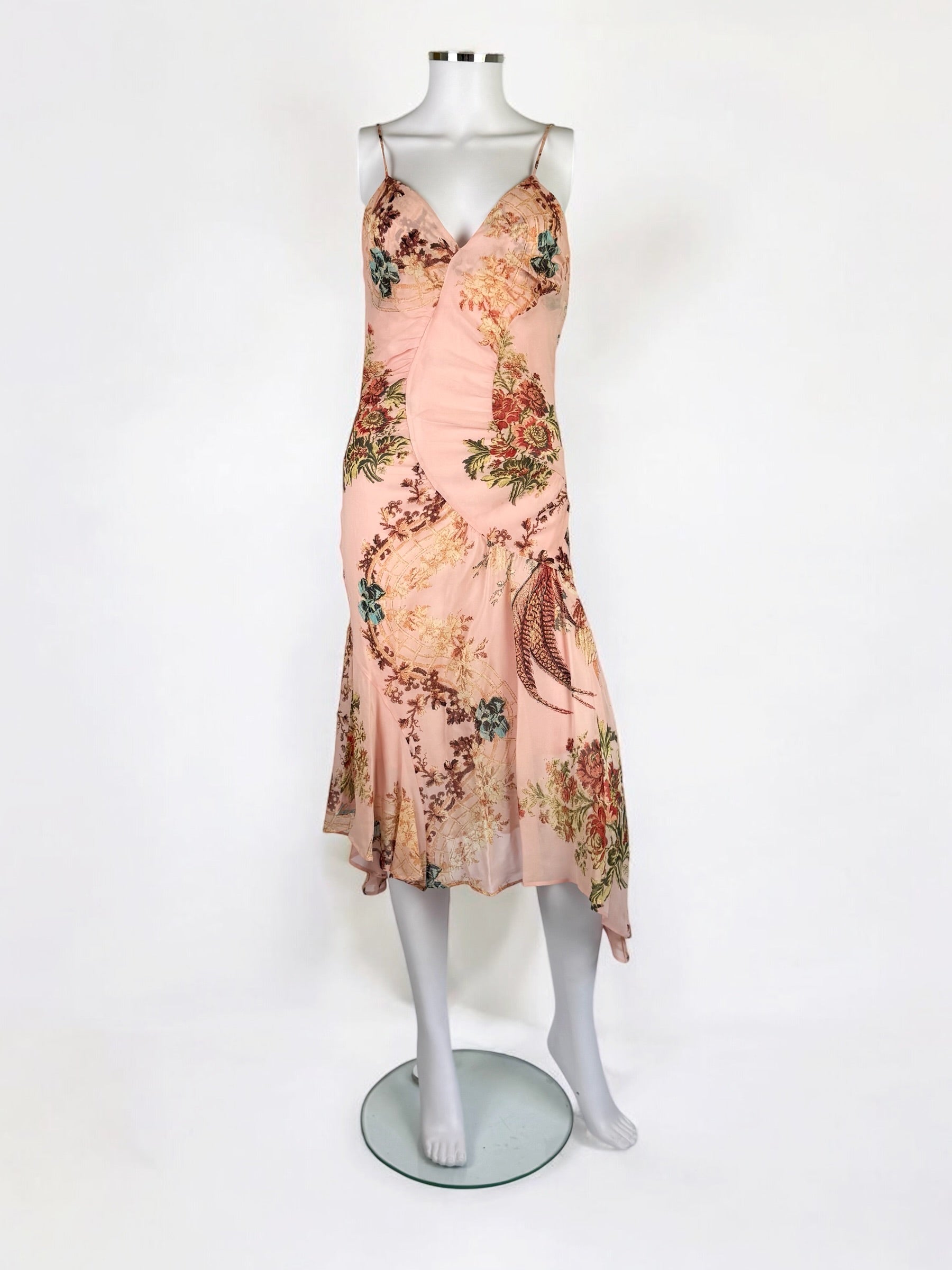 Roberto Cavalli Pink Silk Floral Dress, SS 2003