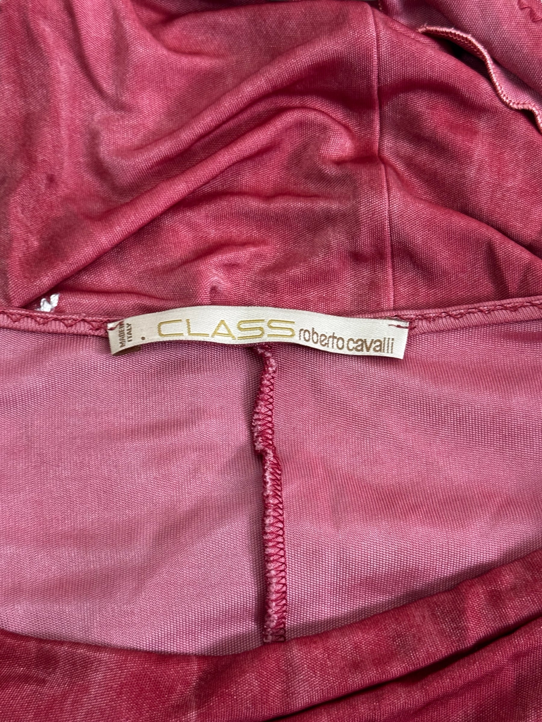 Roberto Cavalli CLASS Pink Embroidered Halter Dress, c. 2000s