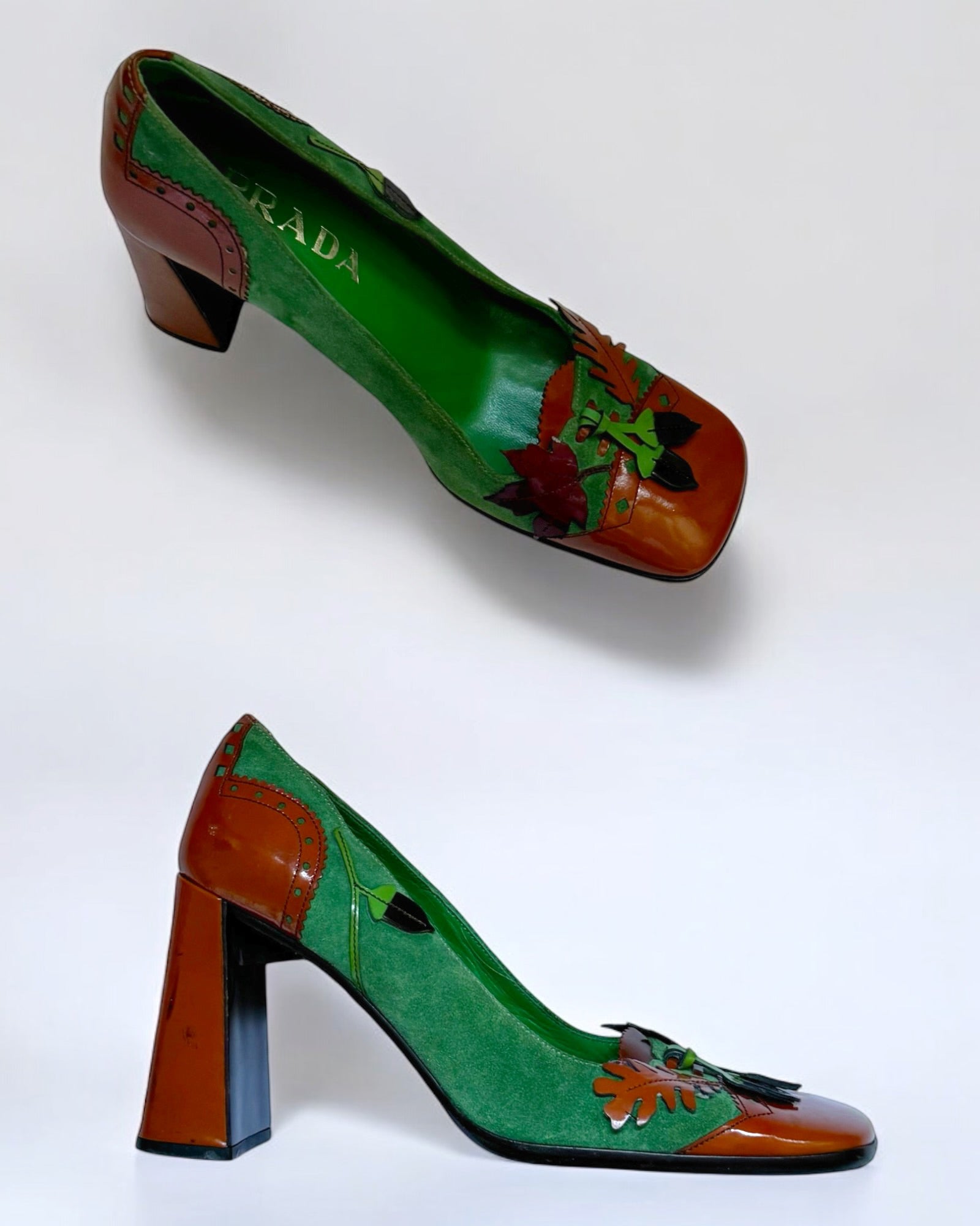 Prada Patent Leaf Pumps, FW 1999