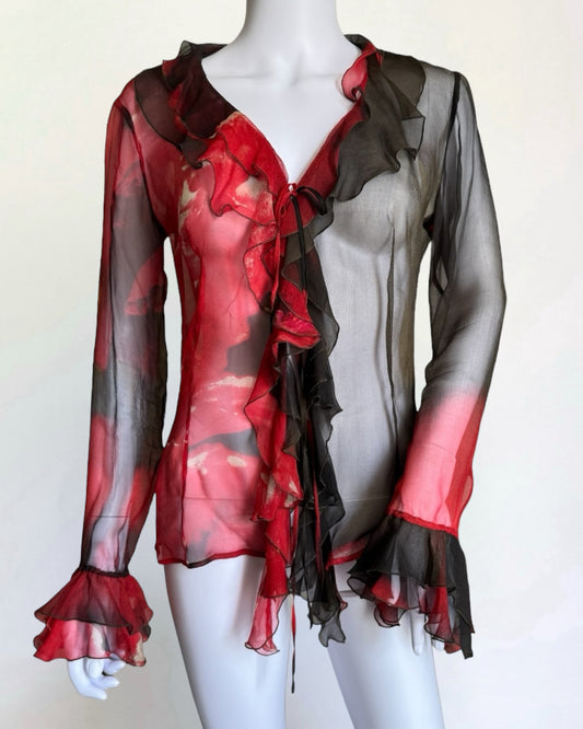 Roberto Cavalli Sheer Silk Blouse, FW 1999