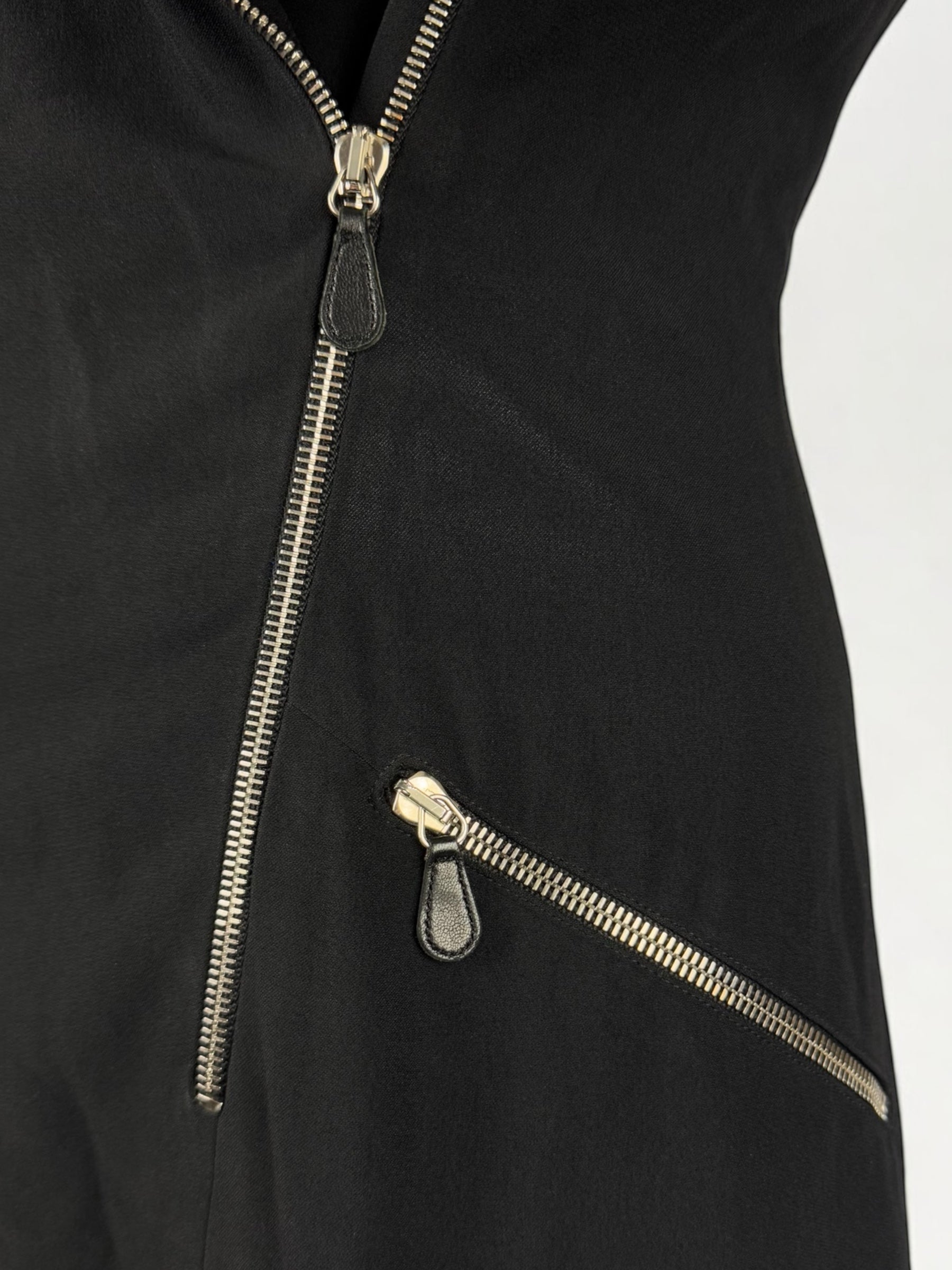 Alexander McQueen Black Zip Mini Dress, Resort 2010