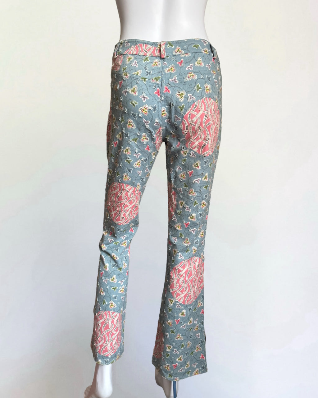 Christian Dior by John Galliano Blue Floral Print Jeans, 2003