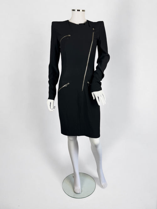Alexander McQueen Black Zip Mini Dress, Resort 2010