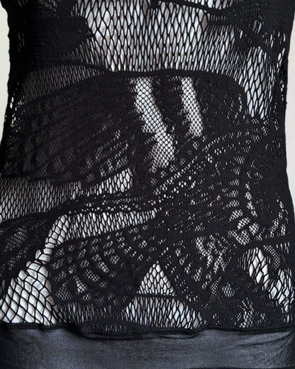 Jean Paul Gaultier Soleil Black Mesh Top, c. 2000s