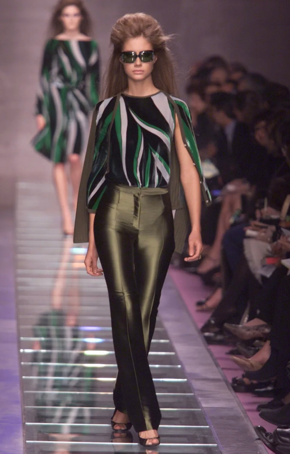 Gianni Versace Couture Green Velvet Cardigan, FW 2000