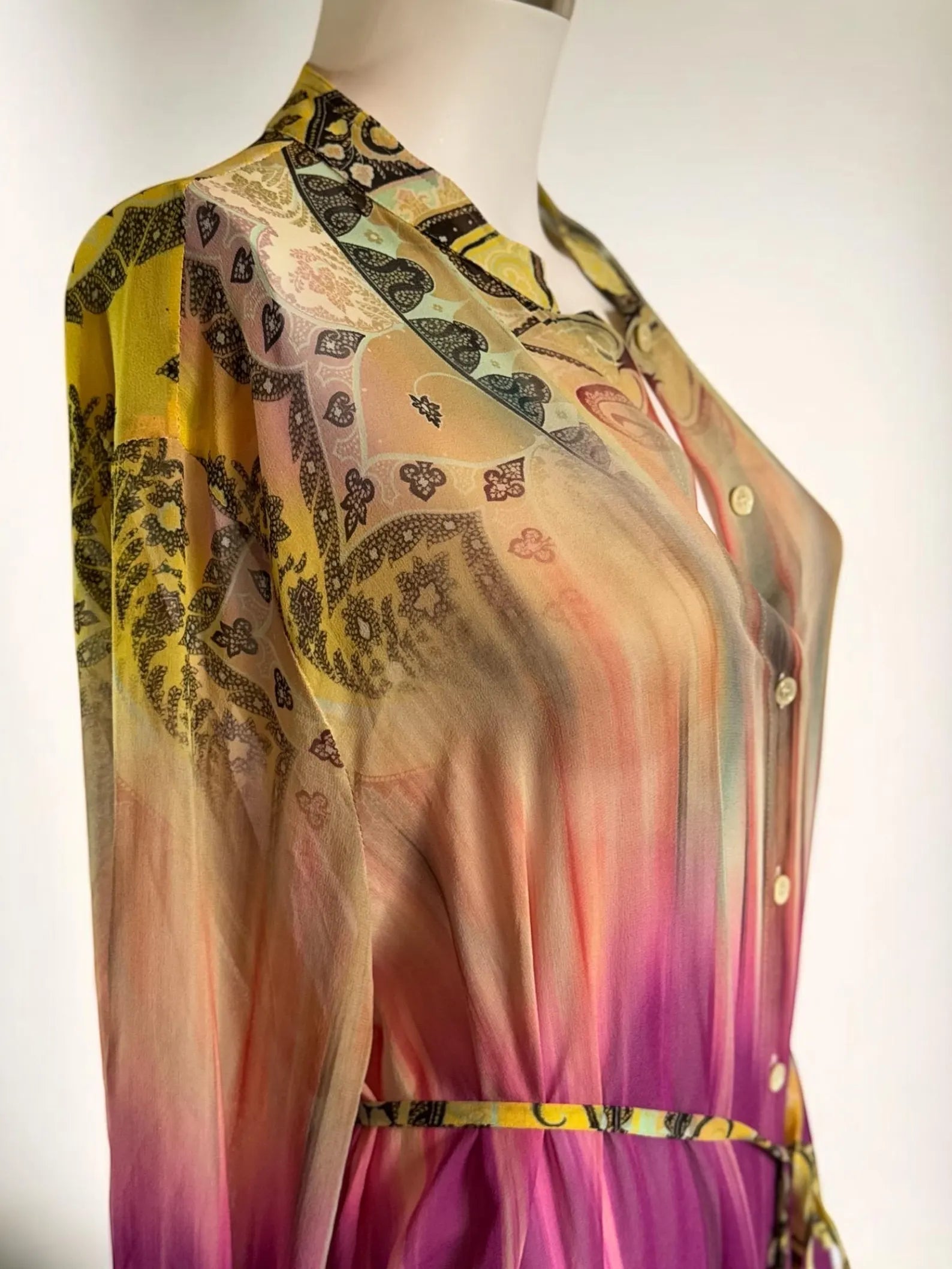 Etro Multicolour Silk Tunic Blouse, 2000s