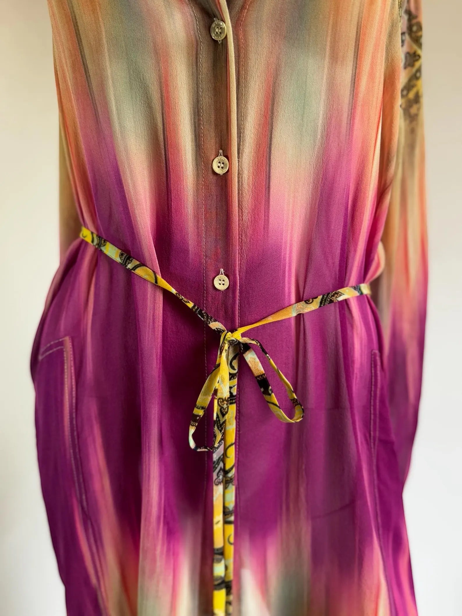 Etro Multicolour Silk Tunic Blouse, 2000s