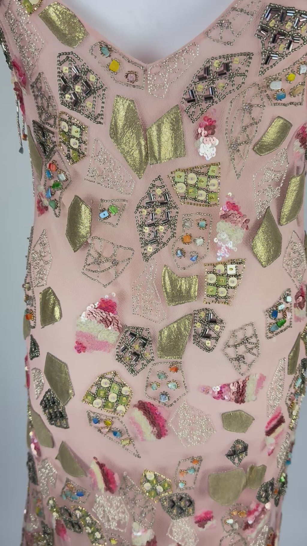 Jenny Packham Pink Silk Embroidered and Beaded Dress, c. 2000s