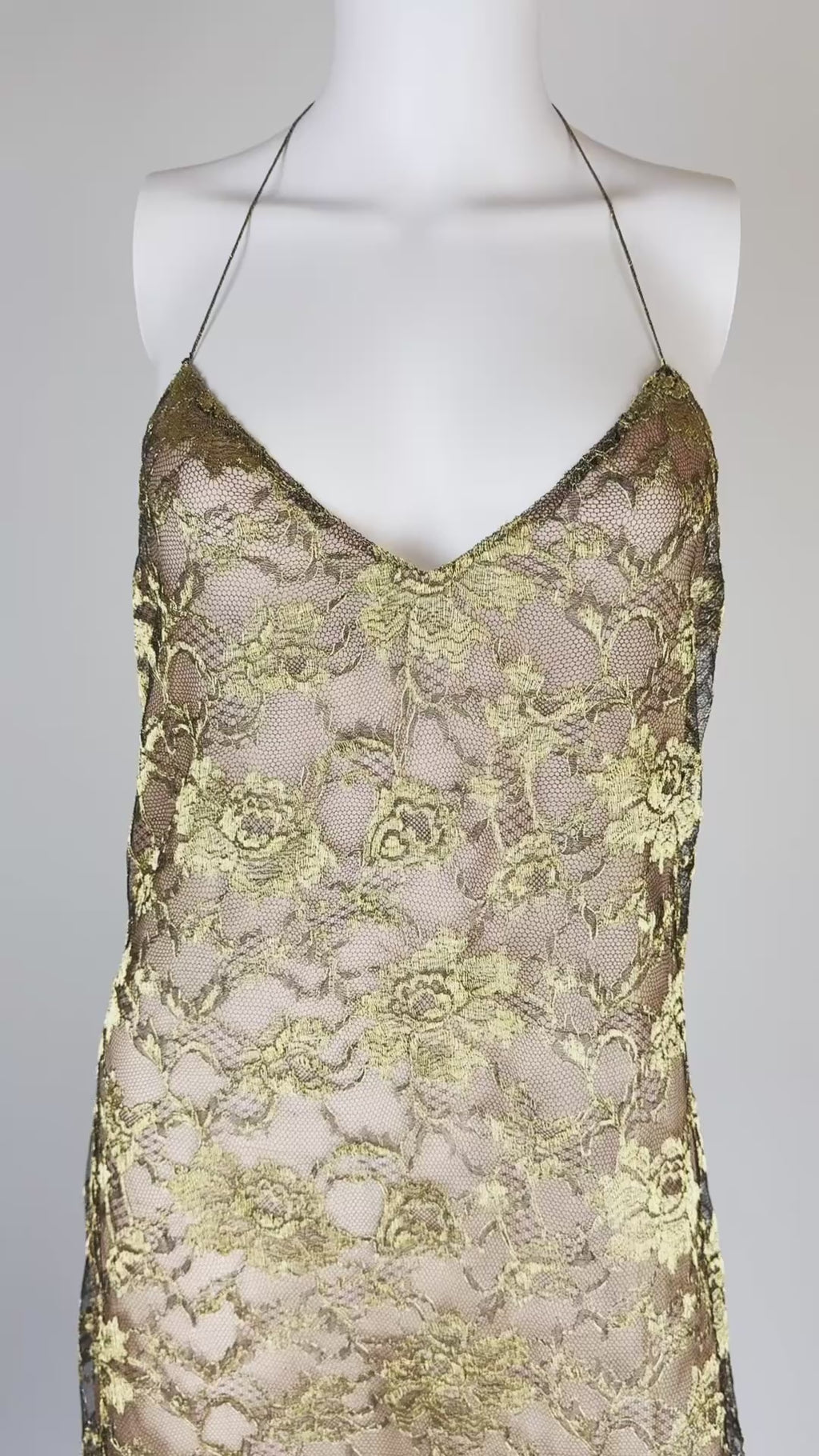 Ralph Lauren Gold Lace Gown, FW 1996