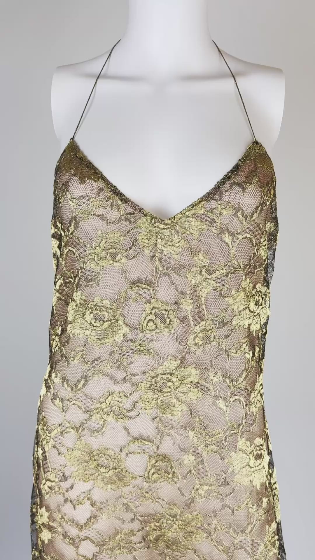 Ralph Lauren Gold Lace Gown, FW 1996