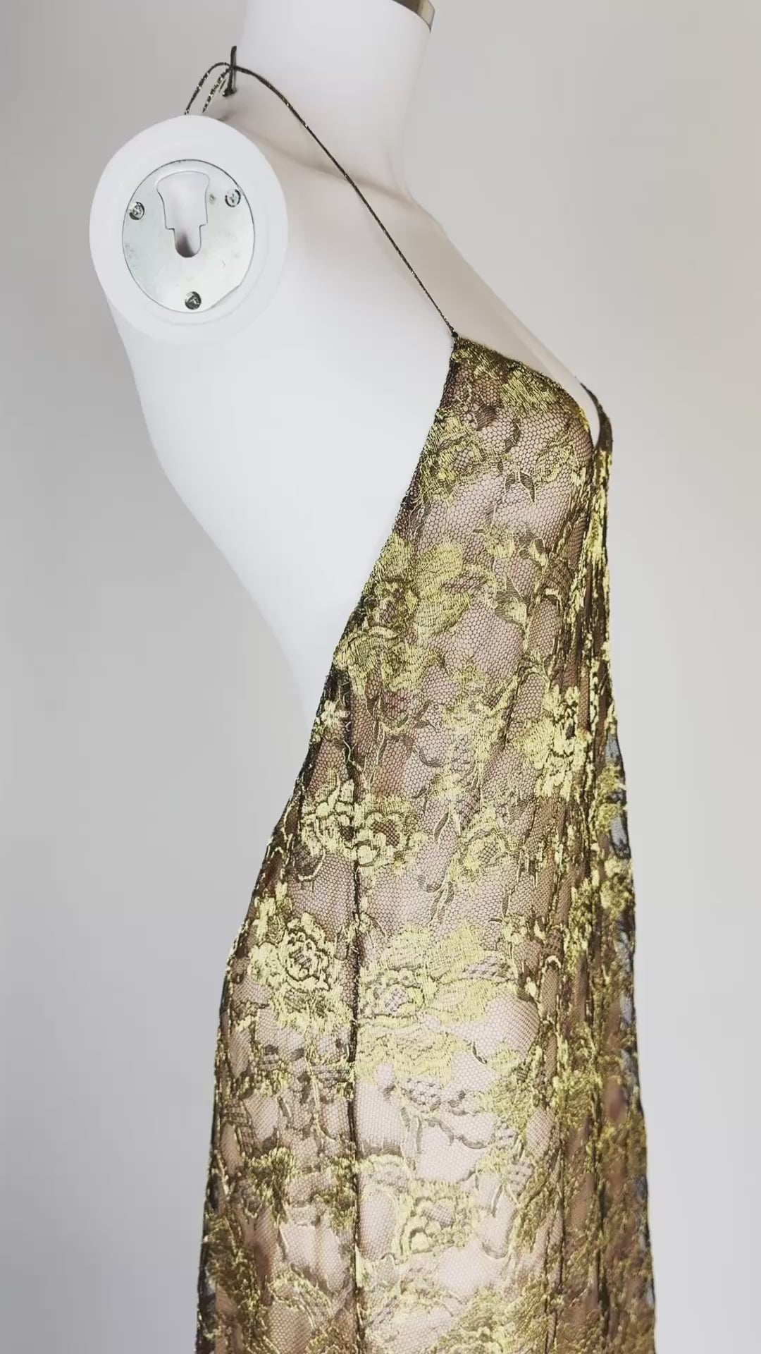 Ralph Lauren Gold Lace Gown, FW 1996