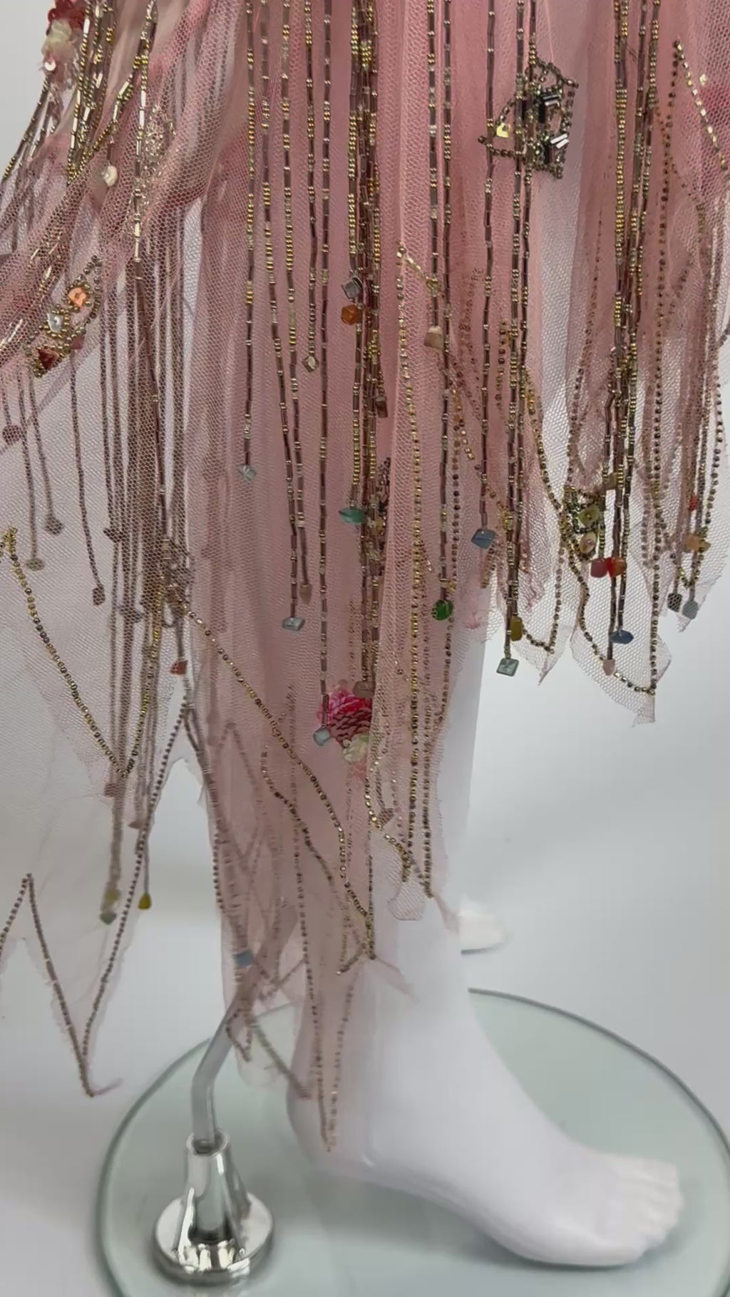 Jenny Packham Pink Silk Embroidered and Beaded Dress, c. 2000s