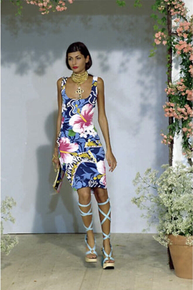 Dolce & Gabbana Blue Floral Dress, SS 2000